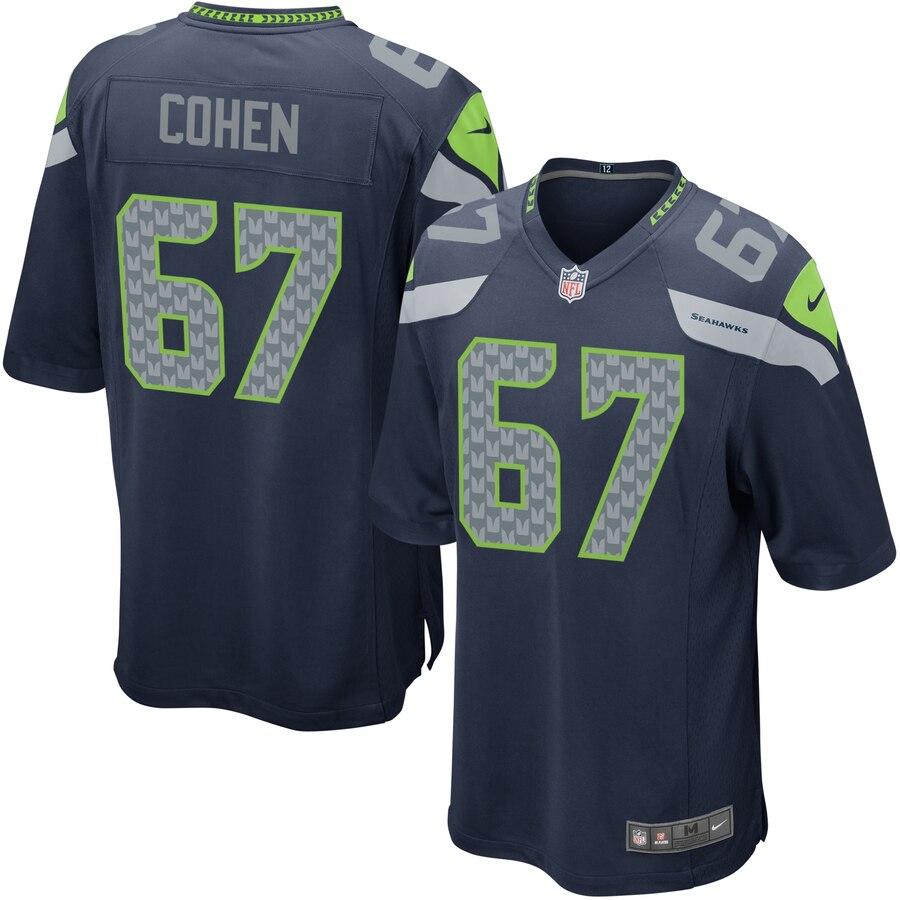 Youth Seattle Seahawks Landon Cohen Team Color Game Jersey 2019