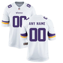 Youth White Minnesota Vikings Custom Game Jersey 2019