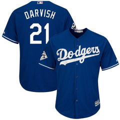 Yu Darvish Los Angeles Dodgers Majestic World Series Bound Cool Base Player Jersey – Royal 2019