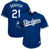 Image of Yu Darvish Los Angeles Dodgers Majestic World Series Bound Cool Base Player Jersey – Royal 2019