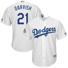 Yu Darvish Los Angeles Dodgers Majestic World Series Bound Cool Base Player Jersey – White 2019