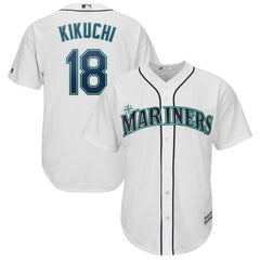 Yusei Kikuchi Seattle Mariners Majestic Official Cool Base Player Jersey – White 2019