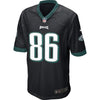 Image of Zach Ertz Philadelphia Eagles Alternate Game Jersey - Black 2019