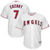 Image of Zack Cozart Los Angeles Angels Majestic Home Cool Base Player Jersey – White 2019