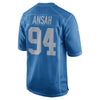 Image of Ziggy Ansah Detroit Lions Throwback Game Jersey - Blue 2019